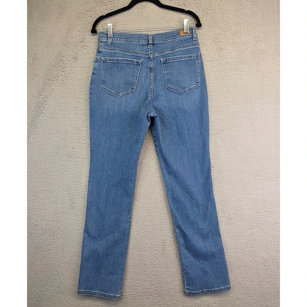 Lee Jeans Women 30x29 Blue Classic Fit Straight Leg Medium Wash Mid Rise Stretch